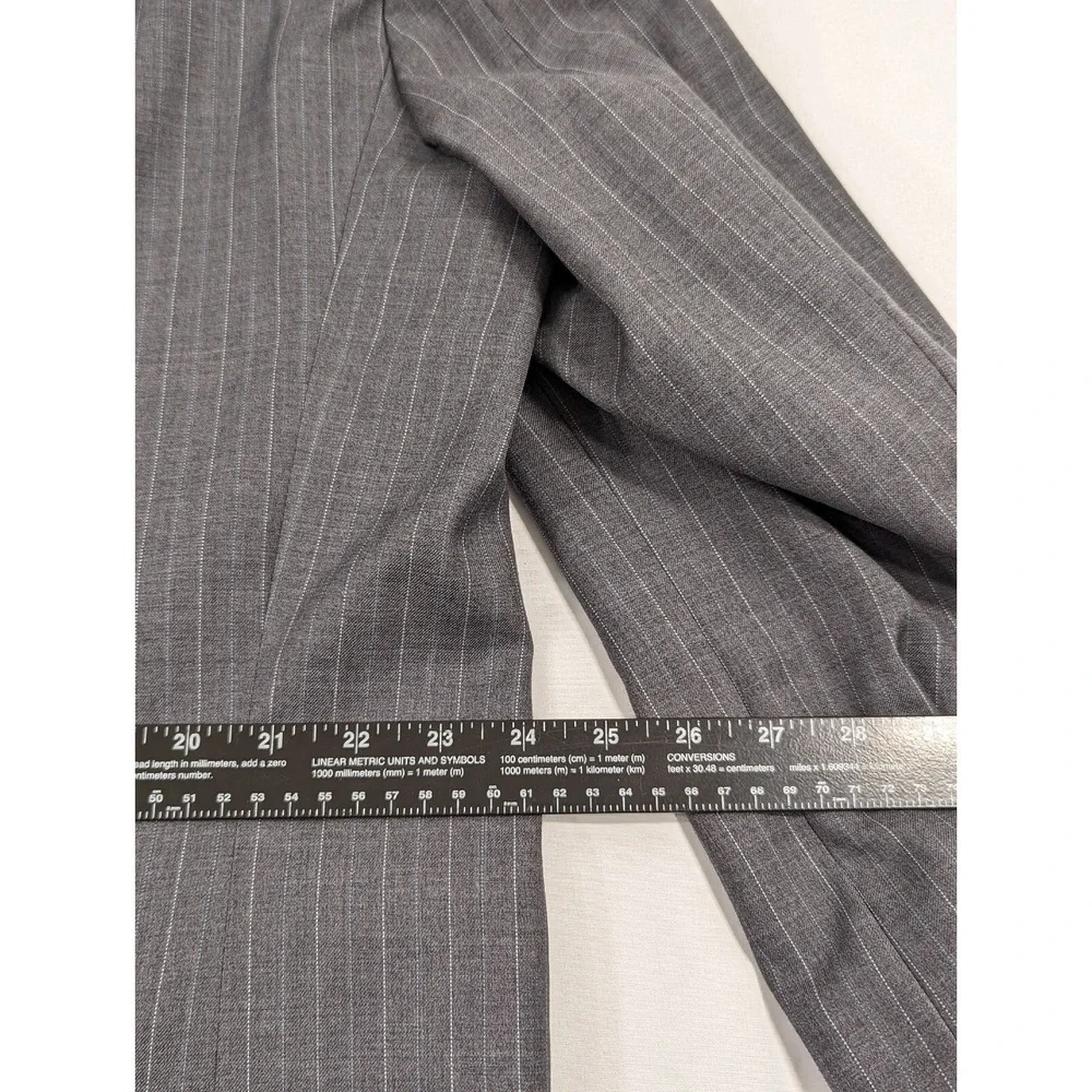 Mens Lauren Ralph Lauren Blazer Sport Coat Sports Jacket Gray Pin Stripe 48R‎